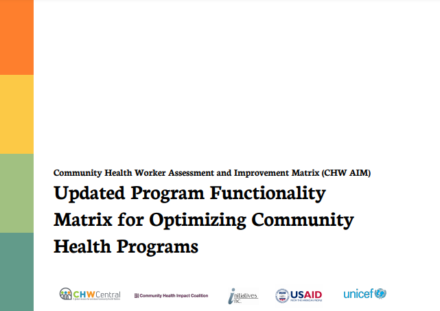 Strengthening Community Health Worker Programs with CHW AIM